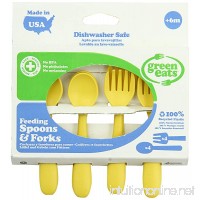 Green Eats 4 Pack Feeding Spoons and Forks  Yellow - B004S2GB0Y